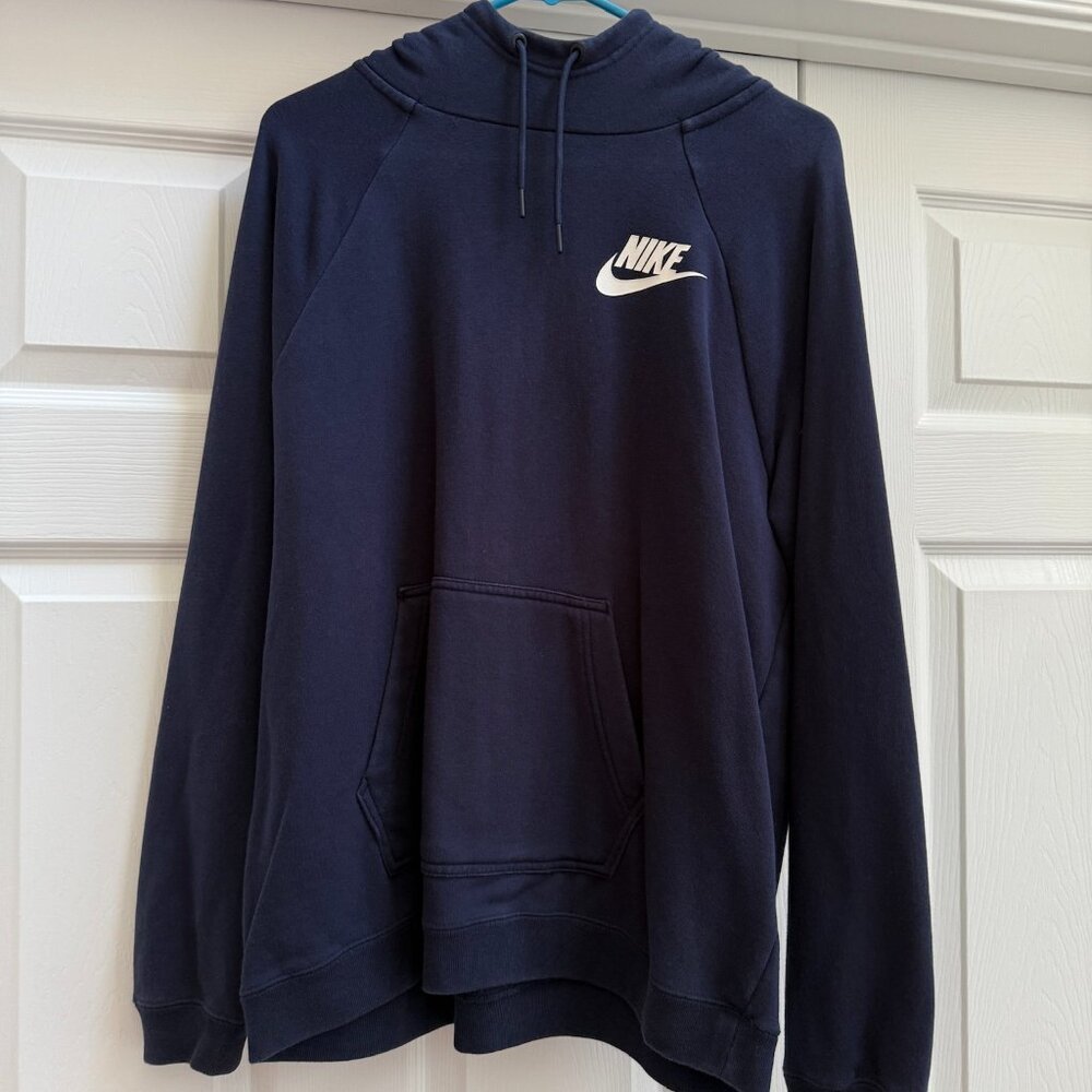 Unisex Womens Mens Navy Nike Hoodie Sweatshirt Size Large